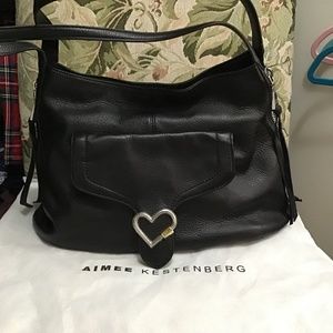 Black LEATHER EXPANDABLE TOTE AIMEE KESTENBERG